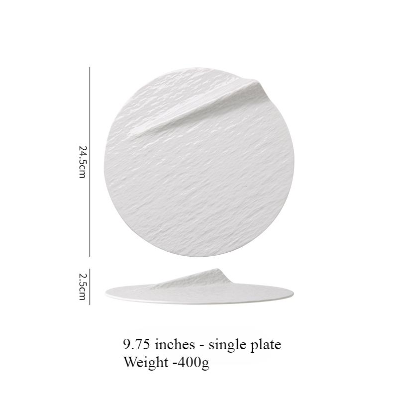 BR11inch White Ceramic Plate Creative Dining Plate Chinese Artistic Conception Dish Arrangement Hotel Restaurant Ceramic TablewareEY