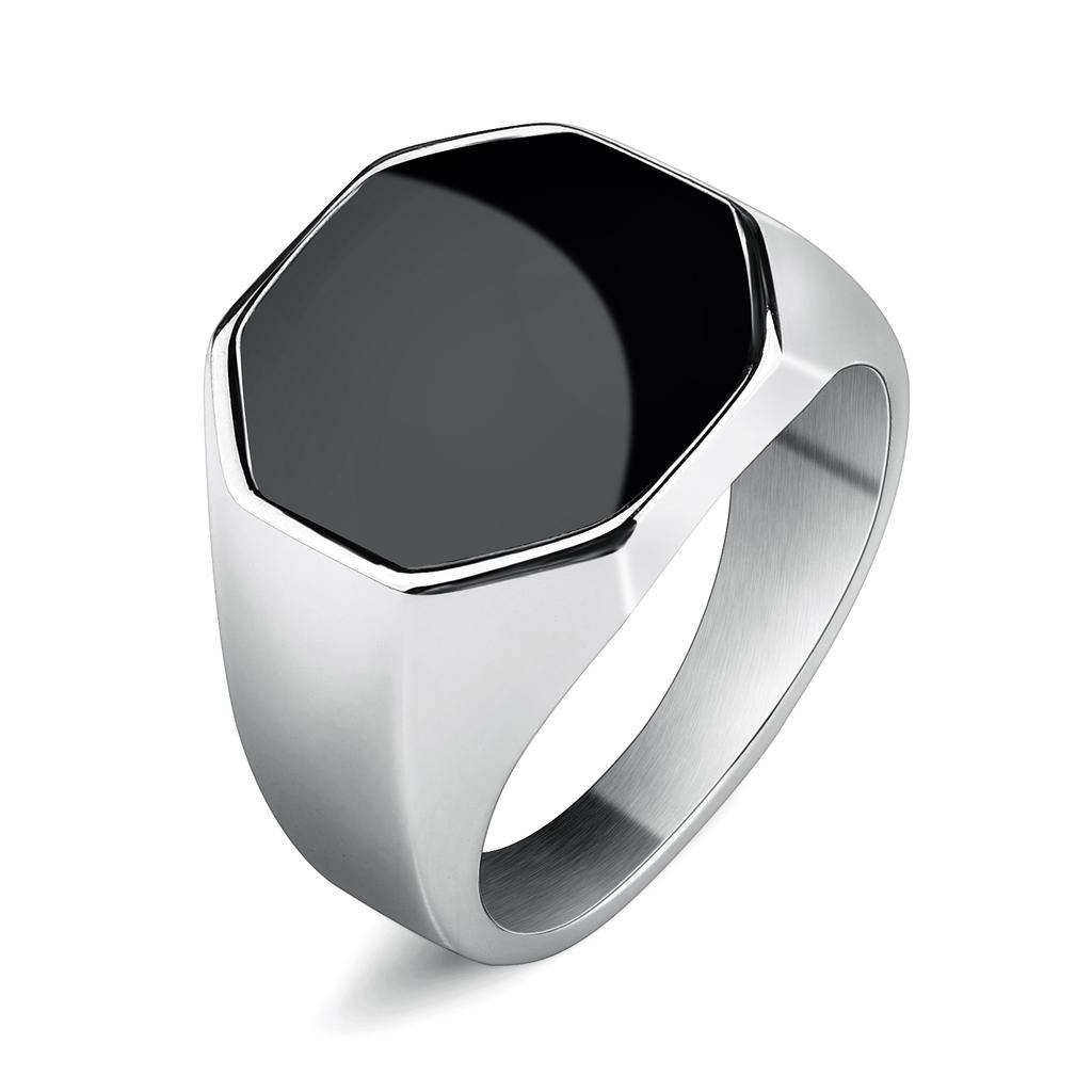 Jiayiqi Men's Ring Punk Rock Smooth 316L Stainless Steel Signet Ring For Men Hip Hop Party Jewelry Wholesale Male Wedding Anel