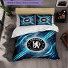 Chelsea FC Pattern 3 Pieces Bedding Set Soft Microfiber Duvet Cover with Pillow Cases for Bedroom