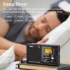 AM/FM/SW 9 Band Portable Radios Receiver 12/24 H Time Display Digital Radio Alarm Clock Sleep Backlight 2 AA Battery