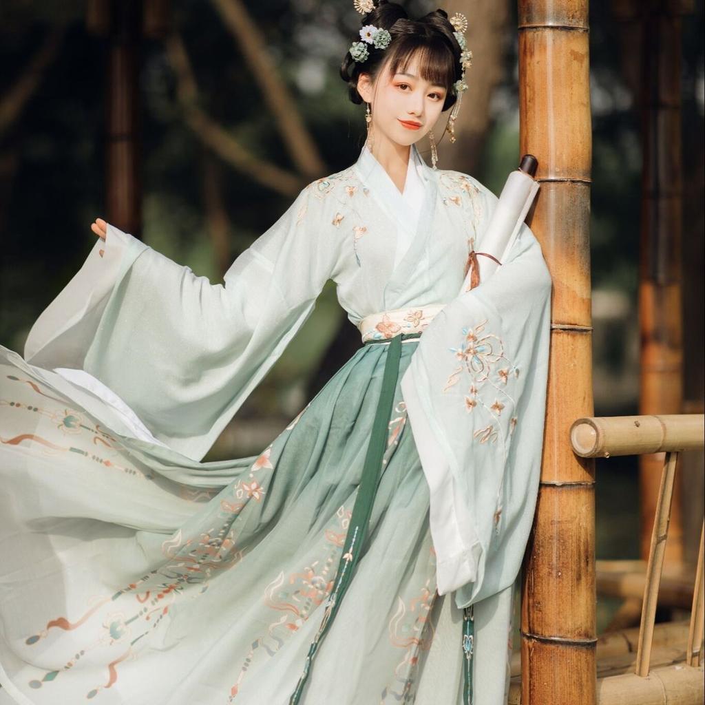 Damski garnitur jesienno-zimowy w stylu chińskiej dynastii Hanfu Wei Jin