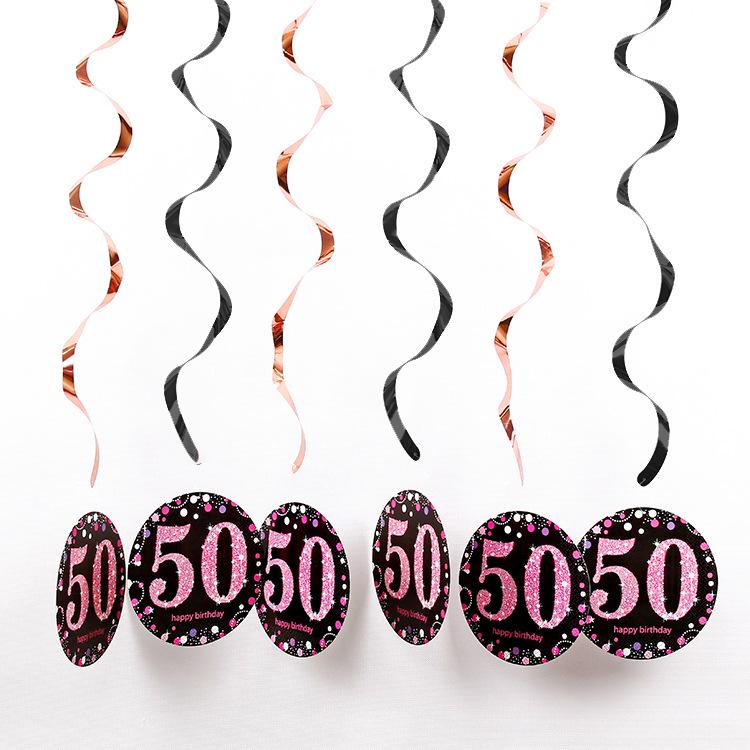 PVC Spiral Ornament Pendants for 18th, 30th, 60th Birthday Party Decorations