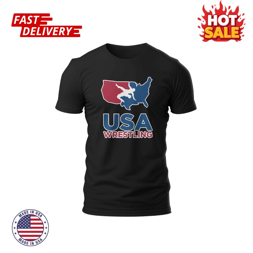SALE USA US Wrestling Logo funny Inspired Unisex T-Shirt Sizes S-5XL Made in USA Unisex T-Shirt L