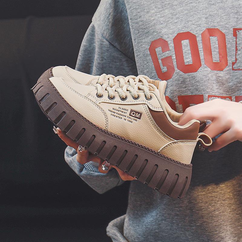 

Autumn thick-soled muffin little white shoes women s shoes new versatile casual dad shoes in tide 2 35 хаки