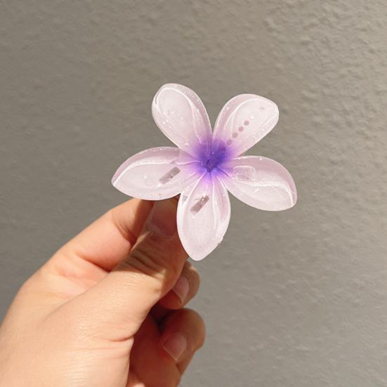 Haarkralle Transparent Farbverlauf Blütenform Haarspange Anti-Rutsch Zähne Hinterkopf Haarkralle Vielseitiges Haaraccessoire