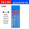 5-Piece Electroplated Diamond File Set for Metal, Wood, Stone, Relic Polishing, Deburring, Chamfering - 140x3mm