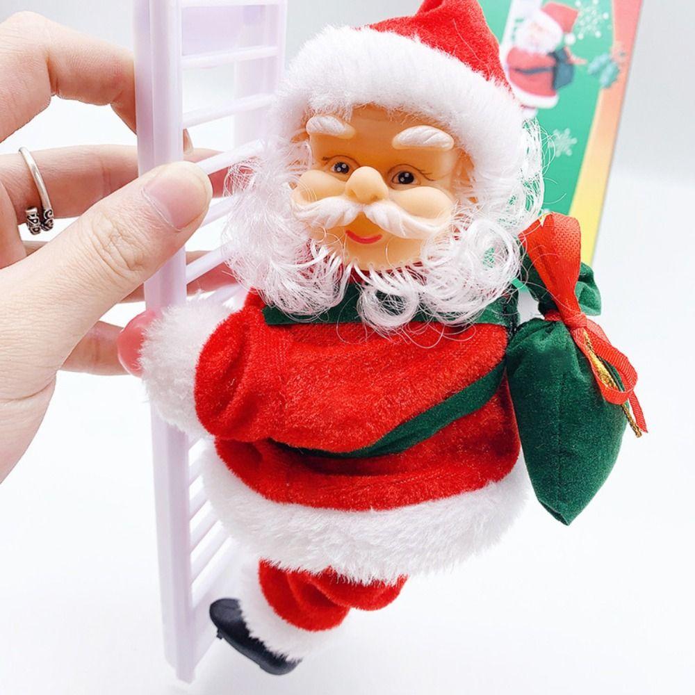 Chimney Santa Claus Climbing Ladder Climb Rop Santa Plush Toy Climbing Santa Claus Doll  Party