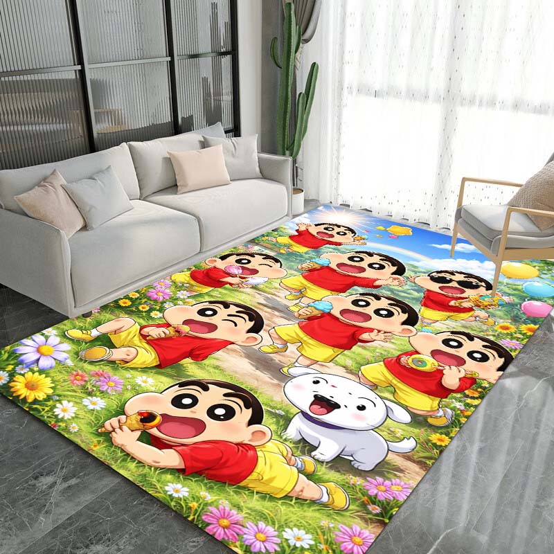 Cute Cartoon Crayon Shin-chan Rug, Suitable for Children's Play Areas, Non-slip Floor Mats, Bedrooms, Living Rooms, Sofas, and 1
