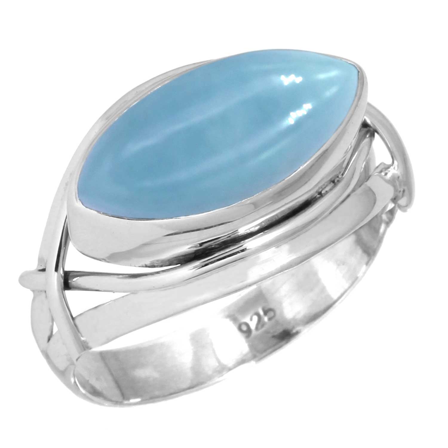 

Кольцо из стерлингового серебра 925 пробы женское с драгоценным камнем ручной работы подарок на день рождения амазонит ангелит голубой опал ботсванский агат мохавский азурит хризоколла коктейльное 11.5
