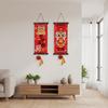 1 Pair Chinese Style Spring Festival Couplets Velvet New Year Door Couplet Wall Art Pendant  Window