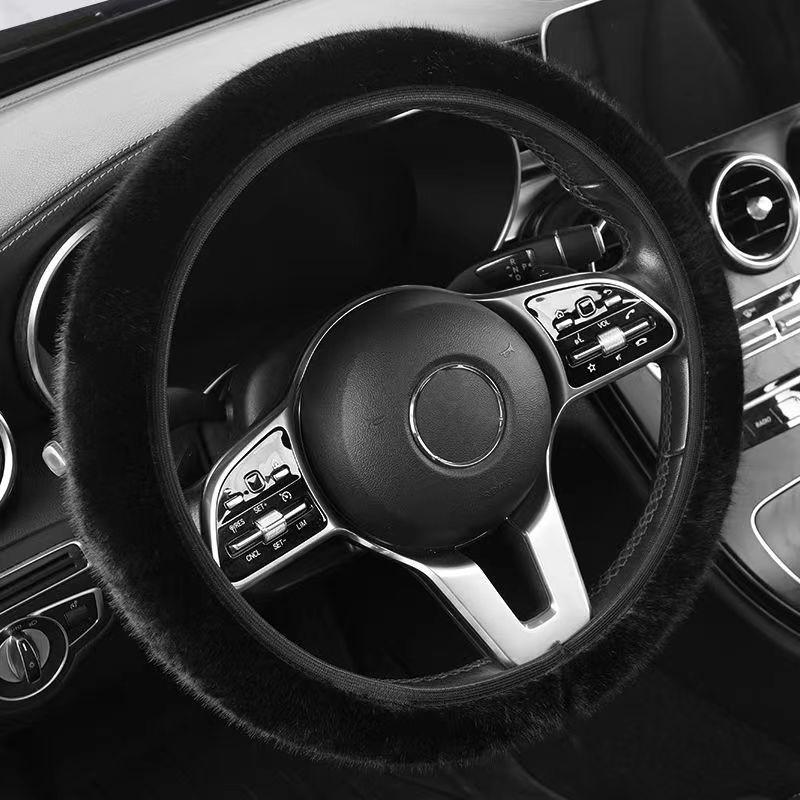 

Зимние теплые плюшевые чехлы на руль SEAMETAL, аксессуары для салона автомобиля чёрный