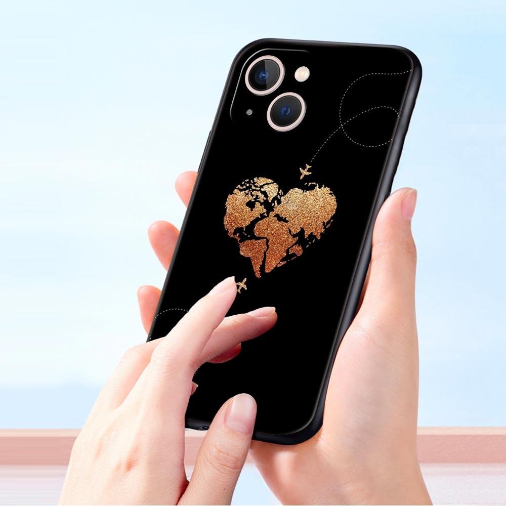 Fashion Planes World Map Travel Luxury Soft Phone Case For iPhone 13 15 14 12 11 Pro MAX XR X SE XS 7 8 Plus Silicone Cover