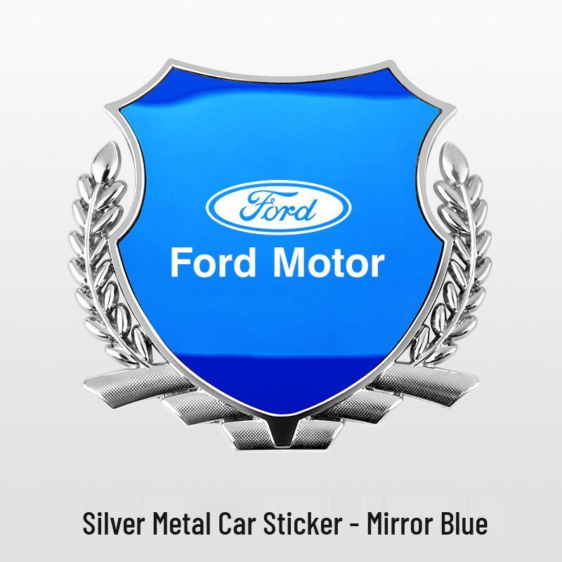 Designed for Ford Mondeo, Focus, Edge, and Escort: Wheat-Ear Side Emblems & Metallic Body Accents.