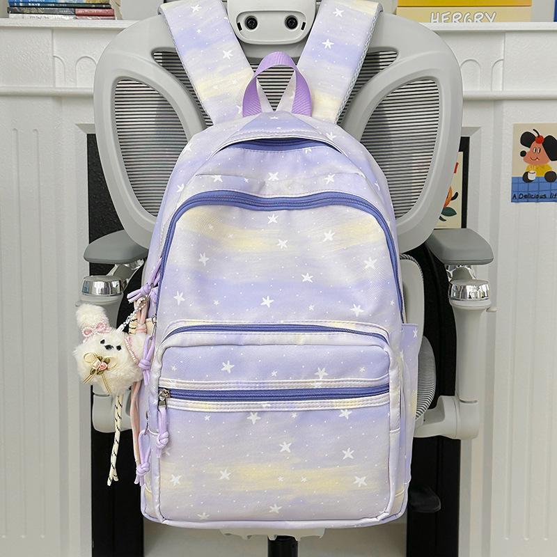Schoolbag, Japanese Style INS Cartoon Star Backpack for Women, Large Capacity Collegiate Style Student Backpack, Cute Fashionable and Personalized
