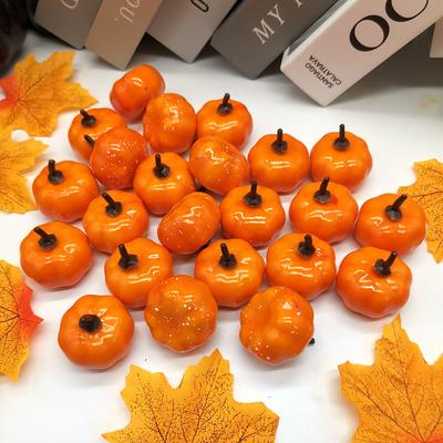 12/24/48 Pièces Mini Citrouilles Artificielles Joyeux DIY Halloween Légumes de Simulation Faux Décoration pour Maison Accessoires d'Halloween Loisirs Créatifs