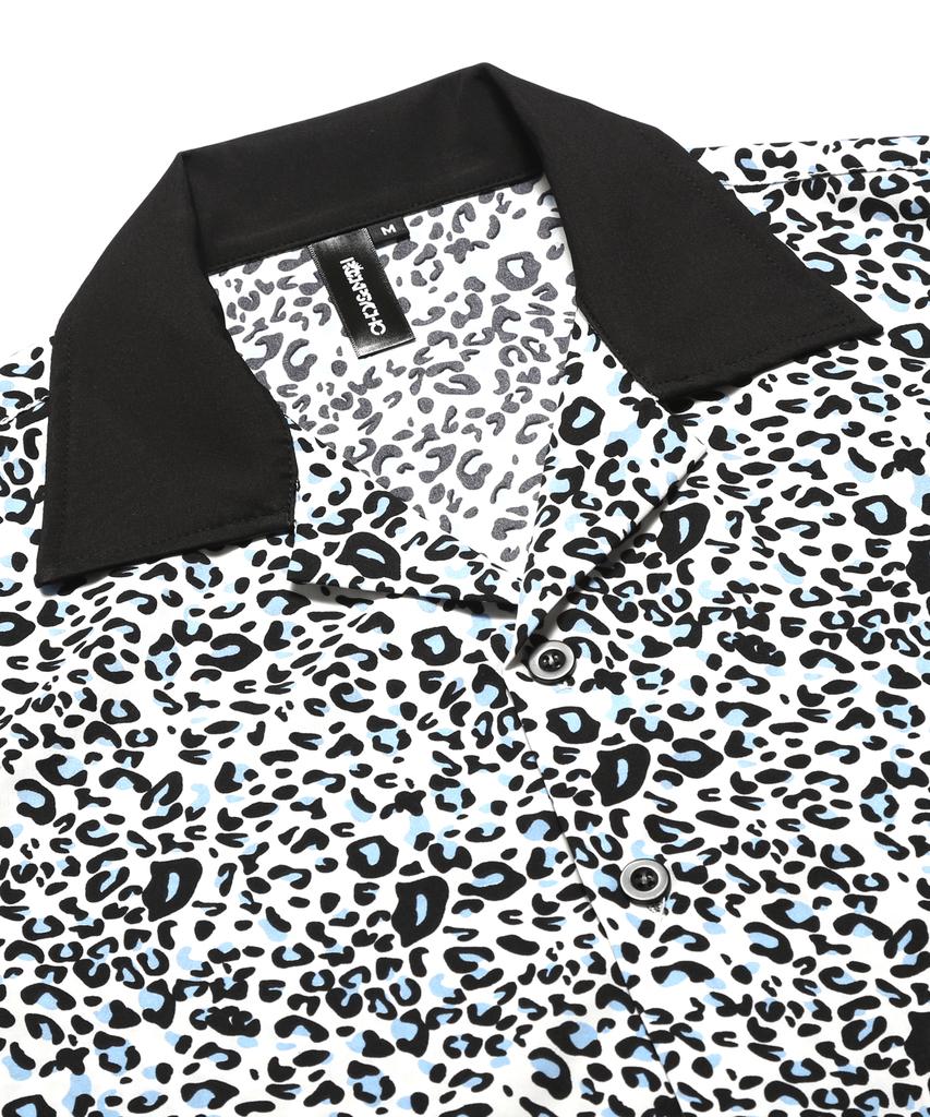 ROCKPSYCHO Leopard Bowling Short Sleeve Shirt