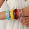 New Trend Acrylic Irregular Geometric Exaggerated Chunky Bangles for Women Resin Colorful Statement Charm Bracelet Jewelry Gifts