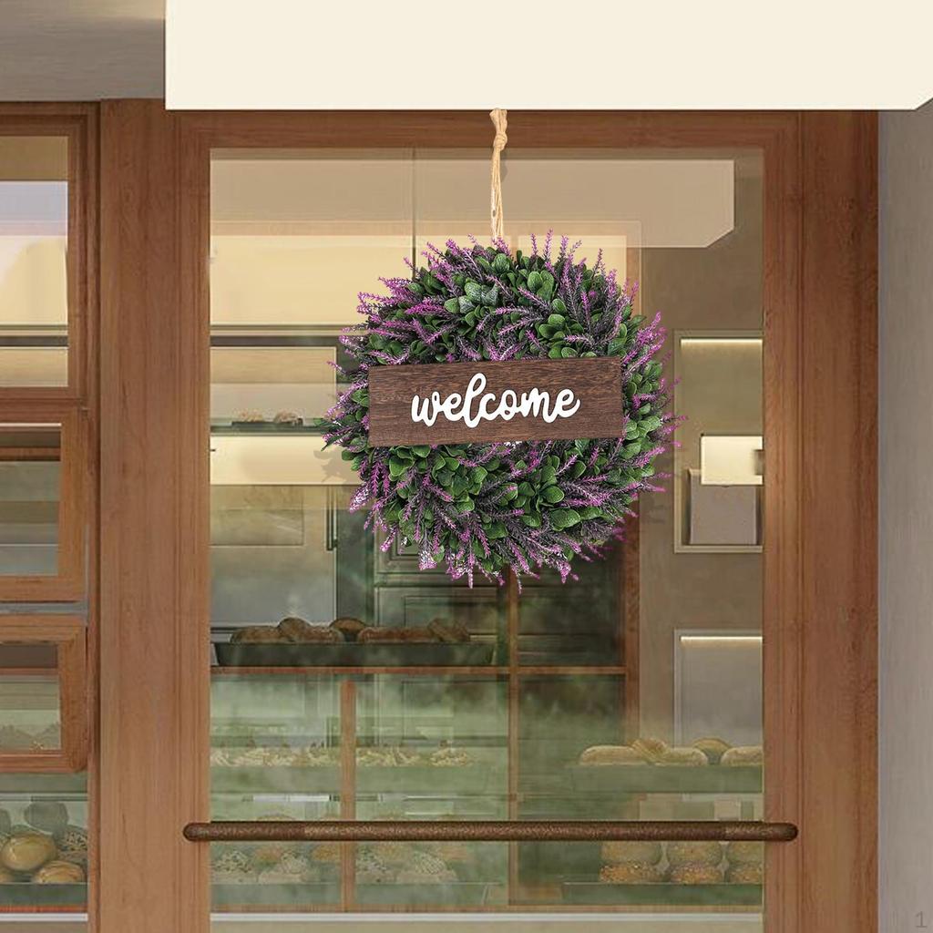 18 Inch Simulated Front Door Wreath, Handmade Realistic And Versatile Welcome Sign