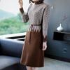 Autumn and Winter Knitted Dress Women's Waist-cinching and Stylish Knitted Sweater Dress Casual Half Turtleneck Sweater