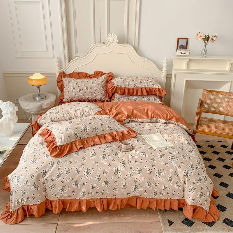 Four Seasons Universal Princess Style Four Piece Set Thickened Girl Heart Lace Bed Sheet Quilt Set Double Bedding