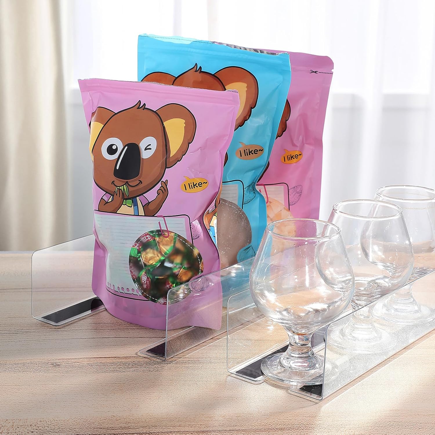 

10 шт. Прозрачные разделители для полок Форма Разделители для шкафа и шкафчика для организации одежды, комода и торговых полок Универсальное хранение для аккуратных пространств