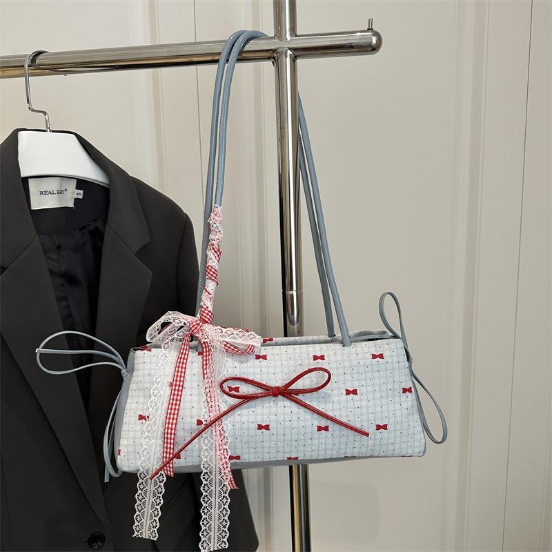 Niche High-end Underarm Bag Women's New Bow Printed Commuter Bag Fashionable Shoulder Handbag