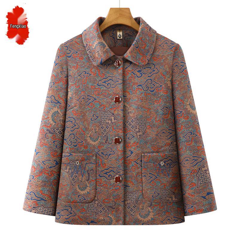 Middle-Aged Women's Spring/Autumn Jacquard Jacket