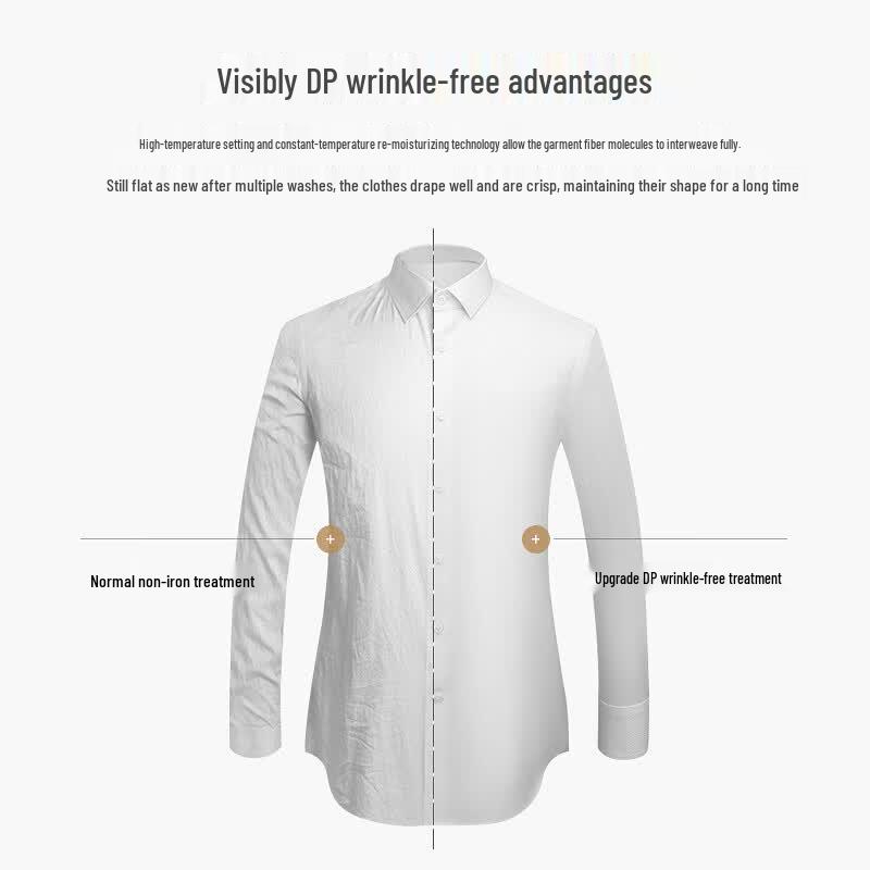 Fengmao Men's 140-Count Cotton DP Non-Iron Short Sleeve Business Shirt