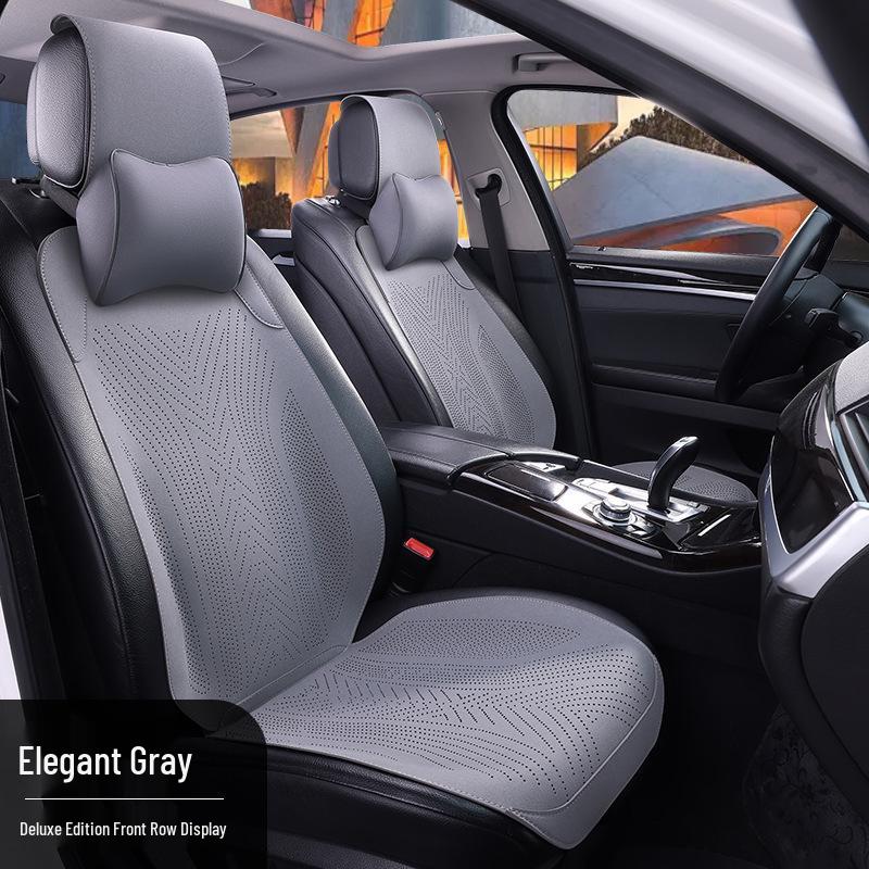 Universal Semi-Surround Suede Car Seat Cushion - All Seasons, Summer Cool, Small Waist Design 2025