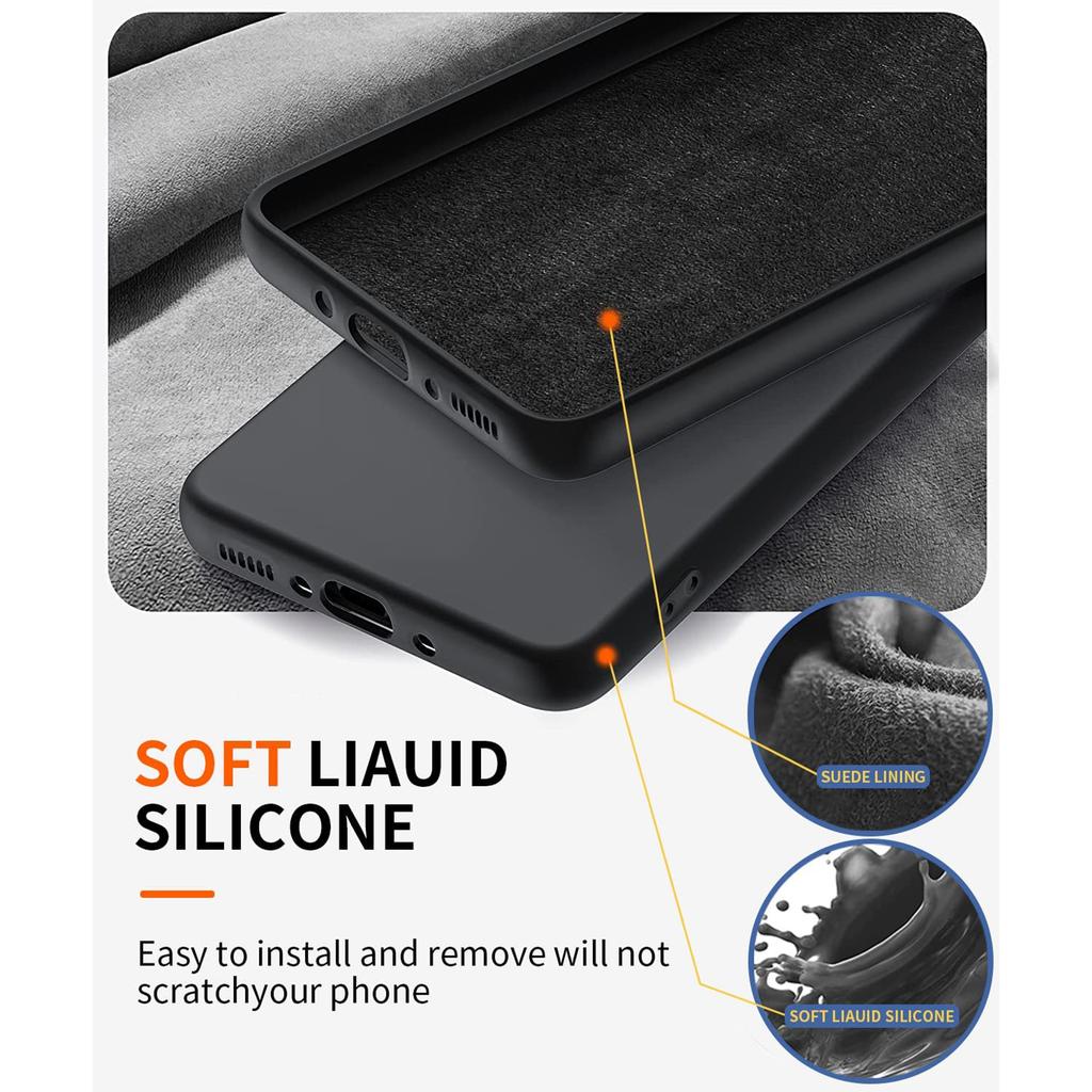 For Samsung Galaxy A55 5G Case Kickstand Liquid Silicone Cover with 2.5D Arc Edge Tempered Glass Film