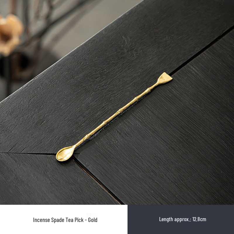 Japanese Tin Tea & Coffee Scoop - Long Handle Stirrer & Dual-Use Incense Burner Tool