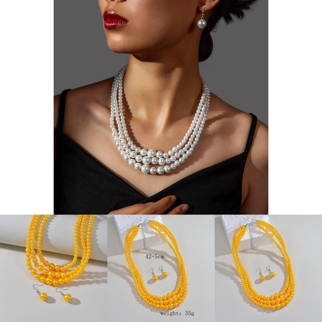 Europäische Mode Perlen Schmuckset mit Anhänger für Damen und Herren