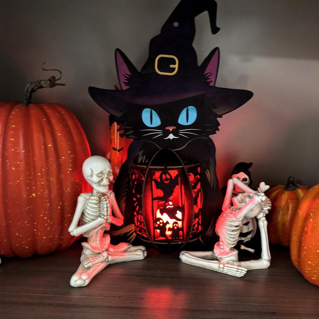 Creative Halloween Wooden Hollowed-out With Lights, Pendants, Display Stands, And Small Night Lights.