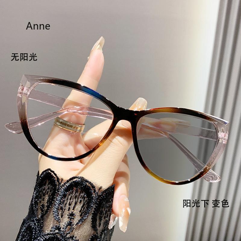 Óculos de Miopia Fotocromáticos Femininos Olho de Gato Acabados Vintage Masculinos para Exterior com Mudança de Cor Dioptria 0-1.0-1.5-4.0