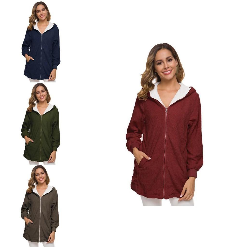 Cozy Women Ladies Warm Teddy Bear Fluffy Coat Hooded Faux Fleece Jacket Outwear For Ultimate Comfort