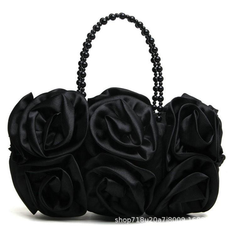 Mondlicht-Blumenbrokat Abendtasche - Koreanische Braut- & Brautjungfern Make-up Tasche