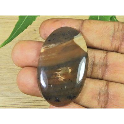 29X47X06MM Natural Honey Dendrite Oval Shape Cabochon Loose Gemstone 70Cts. SK-3468
