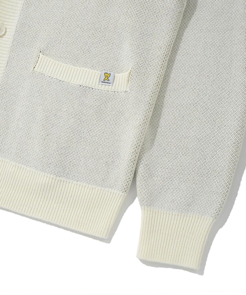 Wacky Willy Kiki & Lily Patch V-Neck Cardigan Cream