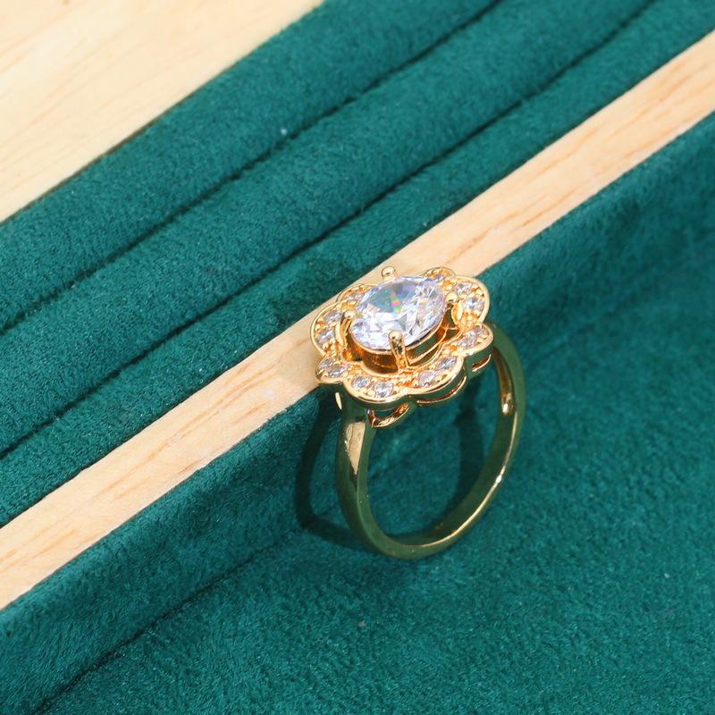 Flowers Korean Edition Jewelry Europe and The United States Hot Zircon Bracelet Earrings Ring Bride Jewelry Set