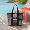 Mesh Beach Bag, Large Capacity Foldable Tote Bag, Sandproof Dirt-Resistant Portable Fitness Shower Bag, for Beach And Swimming Pool