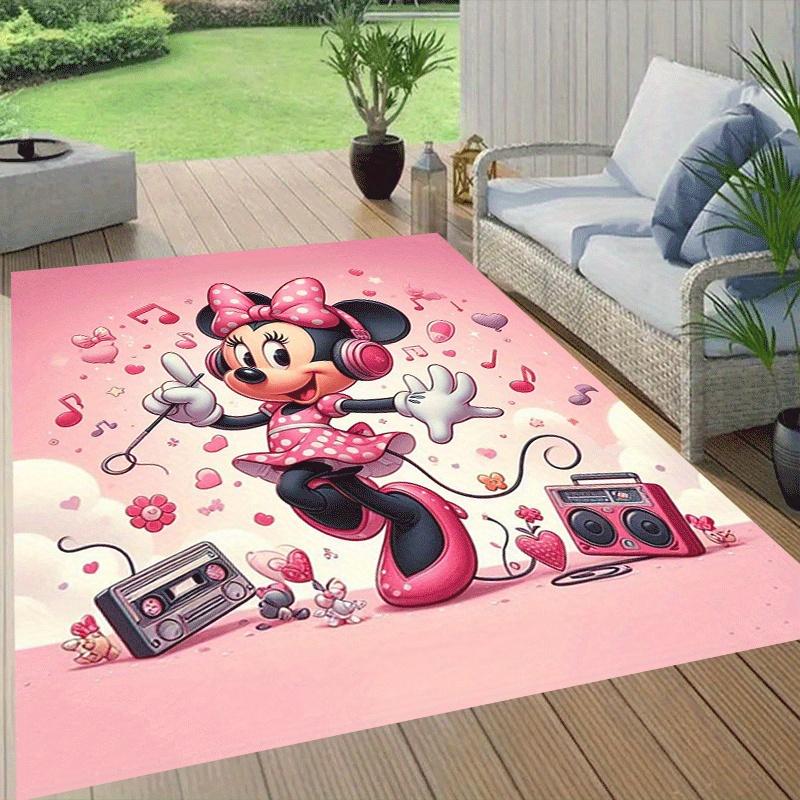 1pc Cute Minnie Pattern Area Rug Soft Flannel Floor Mat for Living Room,Office,Bedroom and Carpet