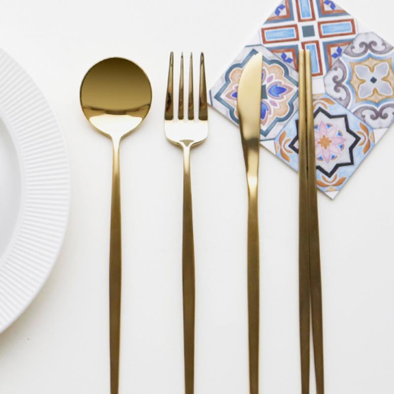 Surfinia More Gold Cutlery Dinner 4-Piece Set