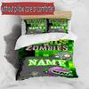 3pcs Duvet Cover Set (1*Duvet Cover + 2*Pillowcase, Without Core), Custom Name Plants Vs. Zombies Pattern Bedding Set, Home Bedroom Decor Gift