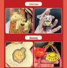 Golden Rich Long-Eared Rabbit Plush Doll with Bow and Princess Skirt - Valentine's Day Charm