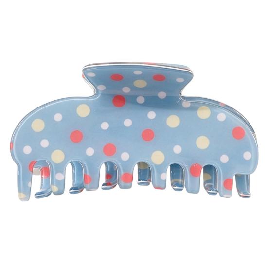 Fashion Hair Barrettes for Girls Colorful Polka Dot Claw Clip Women, Sweet Macaron Style Non-slip Shark Half Up Bun Clips Gripper Thick Hair,