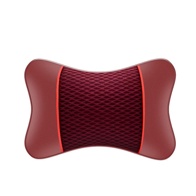 1pc Car Headrest PU Leather Mesh Breathable Neck Pillow - Soft, Comfortable Seat Rest Cushion for Neck Protection Accessories