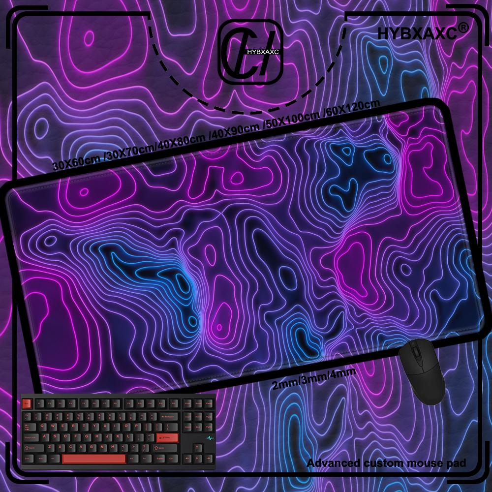 HYBXAXC Red Black Waves Large Gaming Mouse Pad Computer Keyboard with Non-Slip Rubber Stitched Edge Gift for Friends Boyfriend