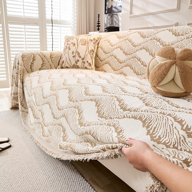 Modern Minimalist Geometric Line Sofa Throw Chenille High Quality Sofa Cover