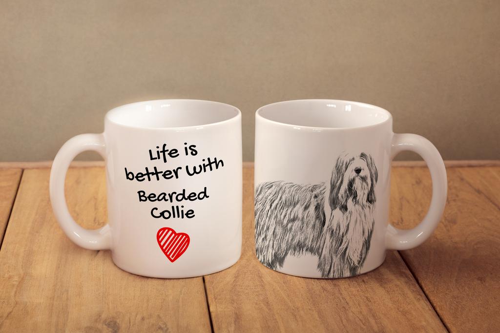 Bearded Collie, Highland Collie, Mountain Collie - cup with a dog, cup with a photo, personalized gift from the Art-Dog brand