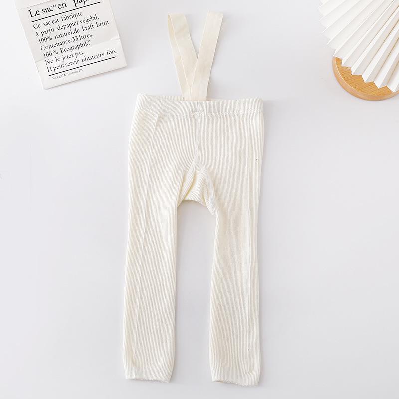 Girls' Combed Cotton Solid Color Tights - Breathable Spring & Autumn Weightlifting Pants for Infants